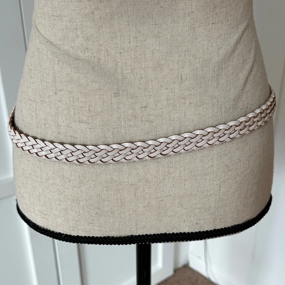 J. Crew Braided White Belt with Gold Buckle - Picture 3 of 4